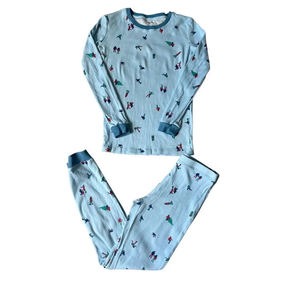Summersalt Unisex Kids Pajamas Set size‎ 10 Christmas Cotton Blue